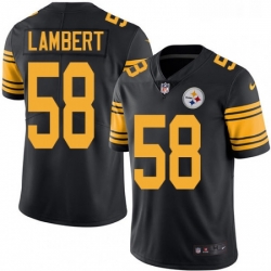 Youth Nike Pittsburgh Steelers 58 Jack Lambert Elite Black Rush Vapor Untouchable NFL Jersey