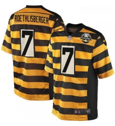 Youth Nike Pittsburgh Steelers 7 Ben Roethlisberger Limited YellowBlack Alternate 80TH Anniversary Throwback NFL Jersey