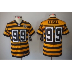 Youth Nike Pittsburgh Steelers 99# Brett Keisel Yellow-Black 80th Throwback Limited Jerseys