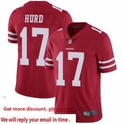 49ers 17 Jalen Hurd Red Team Color Men Stitched Football Vapor Untouchable Limited Jersey