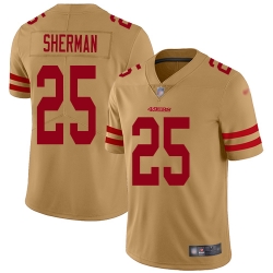 49ers 25 Richard Sherman Gold Men Stitched Football Limited Inverted Legend Jersey