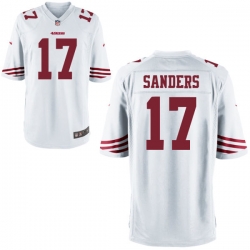 Men 49ers 17 Emmanuel Sanders White Game Stitched NFL Jersey