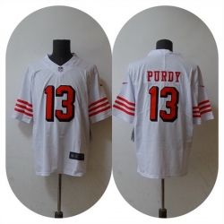 Men San Francisco 49ers 13 Brock Purdy New White Vapor Untouchable Limited Stitched Football Jersey