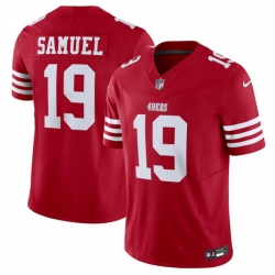 Men San Francisco 49ers 19 Deebo Samuel Red 2023 F U S E  Vapor Untouchable Limited Stitched Football Jersey