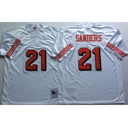 Men San Francisco 49ers 21 Deion Sanders White Vintage M&N Jersey