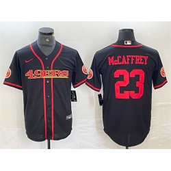 Men San Francisco 49ers 23 Christian McCaffrey Black With Patch Cool Base Stitched Baseball Jersey