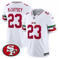 Men San Francisco 49ers 23 Christian McCaffrey White F U S E  Mexico Vapor Limited Stitched Football Jersey