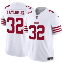 Men San Francisco 49ers 32 Patrick Taylor Jr White 2024 F U S E  Vapor Untouchable Limited Stitched Football Jersey