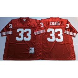 Men San Francisco 49ers 33 Roger Craig Red M&N Throwback Jersey