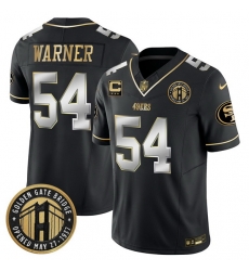 Men San Francisco 49ers 54 Fred Warner Black F U S E  Golden Gate Bridge With 3 Star C Patch Vapor Limited Stitched Football Jersey