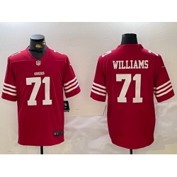 Men San Francisco 49ers 71 Trent Williams Red Vapor Untouchable Limited Stitched Football Jersey