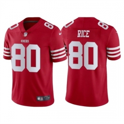 Men San Francisco 49ers 80 Jerry Rice 2022 New Scarlet Vapor Untouchable Stitched Football Jersey