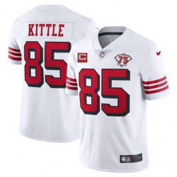 Men San Francisco 49ers 85 George Kittle 2021 White With C Patch 75th Anniversary Vapor Untouchable Limited NFL Jersey