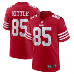 Men San Francisco 49ers 85 George Kittle 2022 New Scarlet Stitched Game Jersey