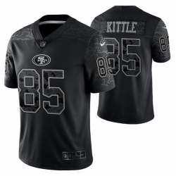 Men San Francisco 49ers 85 George Kittle Black Reflective Limited Stitched Football Jersey