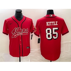 Men San Francisco 49ers 85 George Kittle New Red Cool Base Stitched Baseball Jersey