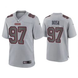 Men San Francisco 49ers 97 Nick Bosa Grey Atmosphere Fashion Stitched Game Jersey