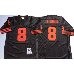 Men San Francisco 49ers Steve Young Black M&N Throwback Jersey