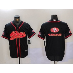 Men San Francisco 49ers Team Big Logo Black With Patch Cool Base Stitched Baseball Jersey 7