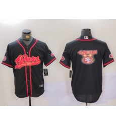 Men San Francisco 49ers Team Big Logo Black With Patch Cool Base Stitched Baseball Jersey 9