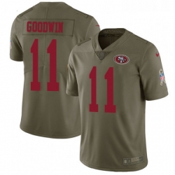 Mens Nike San Francisco 49ers 11 Marquise Goodwin Limited Olive 2017 Salute to Service NFL Jersey