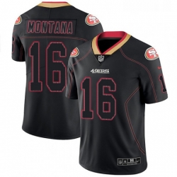 Mens Nike San Francisco 49ers 16 Joe Montana Limited Lights Out Black Rush NFL Jersey