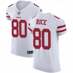 Mens Nike San Francisco 49ers 80 Jerry Rice White Vapor Untouchable Elite Player NFL Jersey