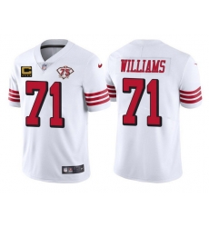 Men's San Francisco 49ers #71 Trent Williams White 75th Anniversary With C Patch Vapor Untouchable Limited Stitched Football Jersey