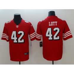 Men's San Francisco 49ers Ronnie Lott 42 Red Nike Scarlet Player Limited Jersey