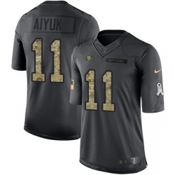 Nike 49ers 11 Brandon Aiyuk Black Men Stitched NFL Limited 2016 Salute to Service Jersey