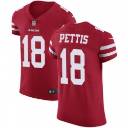 Nike 49ers #18 Dante Pettis Red Team Color Mens Stitched NFL Vapor Untouchable Elite Jersey