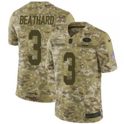 Nike 49ers #3 C J Beathard Camo Mens Stitched NFL Limited 2018 Salute To Service Jersey