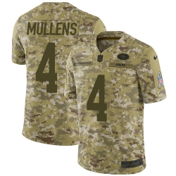 Nike 49ers #4 Nick Mullens Camo Men Stitched NFL Limited 2018 Salute To Service Jersey