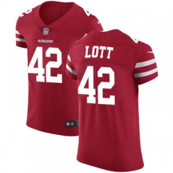 Nike 49ers #42 Ronnie Lott Red Team Color Mens Stitched NFL Vapor Untouchable Elite Jersey