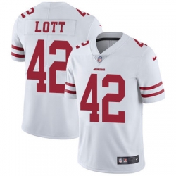 Nike 49ers #42 Ronnie Lott White Mens Stitched NFL Vapor Untouchable Limited Jersey