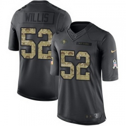 Nike 49ers #52 Patrick Willis Black Mens Stitched NFL Limited 2016 Salute to Service Jersey