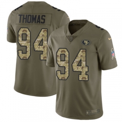 Nike 49ers #94 Solomon Thomas Olive Camo Mens Stitched NFL Limited 2017 Salute To Service Jersey