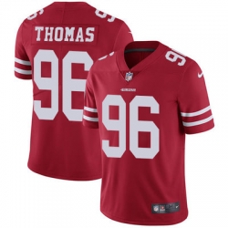 Nike 49ers #96 Solomon Thomas Red Team Color Mens Stitched NFL Vapor Untouchable Limited Jersey