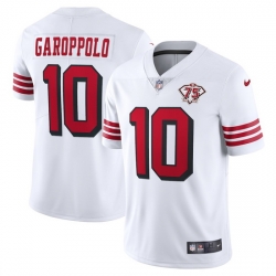 Nike San Francisco 49ers 10 Jimmy Garoppolo White Rush Men 75th Anniversary Stitched NFL Vapor Untouchable Limited Jersey