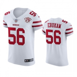 Nike San Francisco 49ers 56 Samson Ebukam White Men 75th Anniversary Stitched NFL Vapor Untouchable Elite Jersey