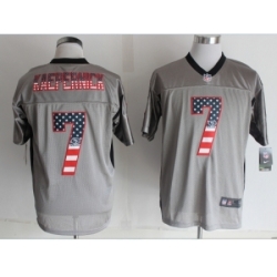 Nike San Francisco 49ers 7 Colin Kaepernick Grey Elite Shadow USA Flag Fashion NFL Jersey