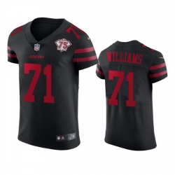 Nike San Francisco 49ers 71 Trent Williams Black Alternate Men 75th Anniversary Stitched NFL Vapor Untouchable Elite Jersey