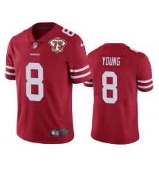 Nike San Francisco 49ers 8 Steve Young Red Men 75th Anniversary Stitched NFL Vapor Untouchable Limited Jersey