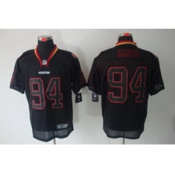 Nike San Francisco 49ers 94 Justin Smith Black Elite Lights Out NFL Jersey