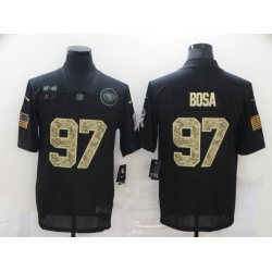 Nike San Francisco 49ers 97 Nick Bosa Black Camo 2020 Salute To Service Limited Jersey