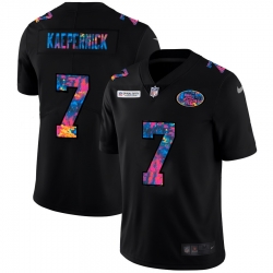 San Francisco 49ers 7 Colin Kaepernick Men Nike Multi Color Black 2020 NFL Crucial Catch Vapor Untouchable Limited Jersey