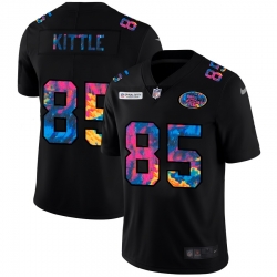 San Francisco 49ers 85 George Kittle Men Nike Multi Color Black 2020 NFL Crucial Catch Vapor Untouchable Limited Jersey