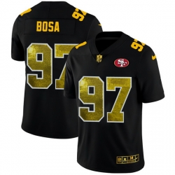 San Francisco 49ers 97 Nick Bosa Men Black Nike Golden Sequin Vapor Limited NFL Jersey