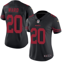 Nike 49ers #20 Jimmie Ward Black Womens Stitched NFL Limited Rush Jersey