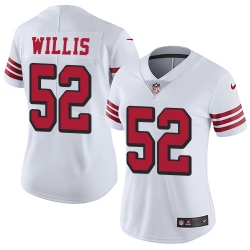 Nike 49ers #52 Patrick Willis White Rush Womens Stitched NFL Vapor Untouchable Limited Jersey